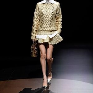 Valentino Garavani Gold Mini Skirt